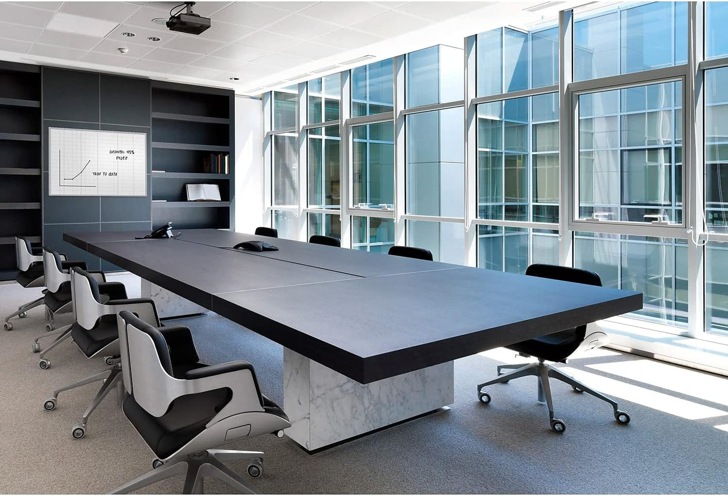 Ghent Grid 2'x3' Magnetic Whiteboard, Aluminum Frame, 2" Grid Squares (GRPM322G-23)