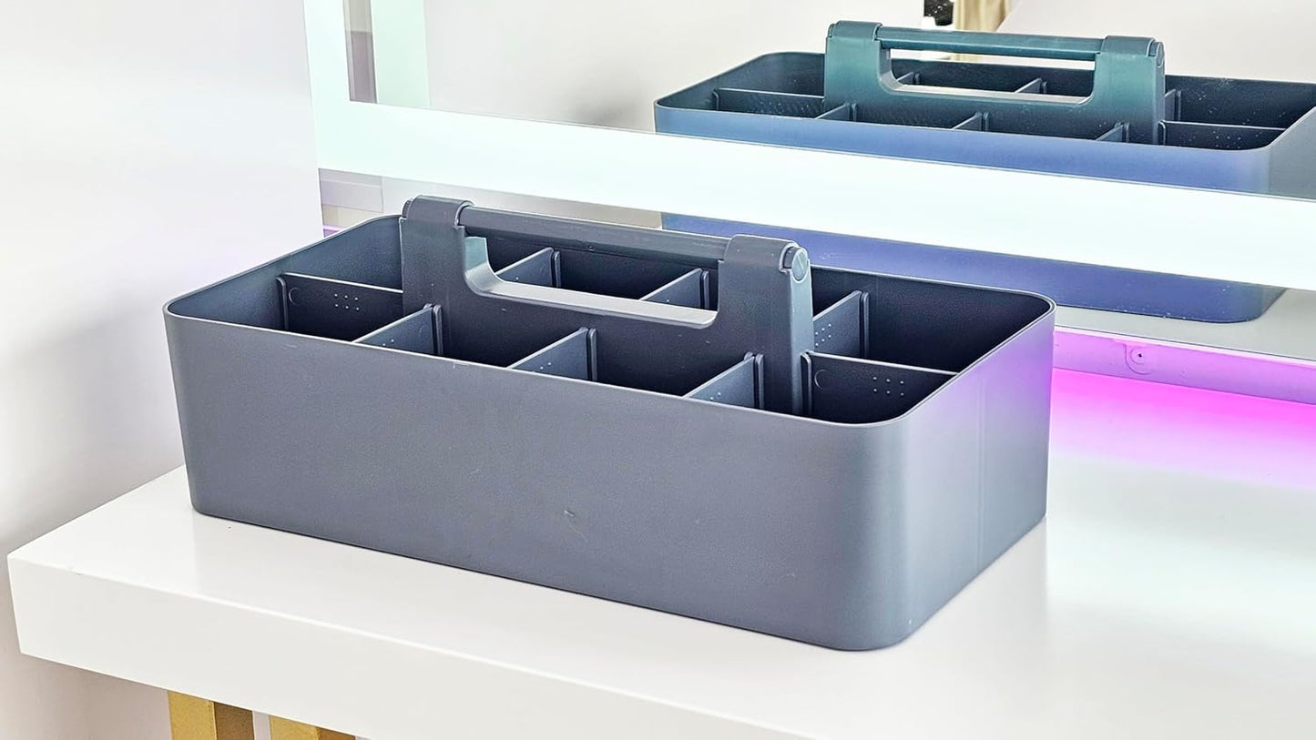 Portable Caddy Organizer - Stackable Plastic Caddy with Handle | Desk, Makeup, Dorm Caddy, Classroom Art Organizers (Made In Usa) (Mint/Pink/Lavender/Gray)