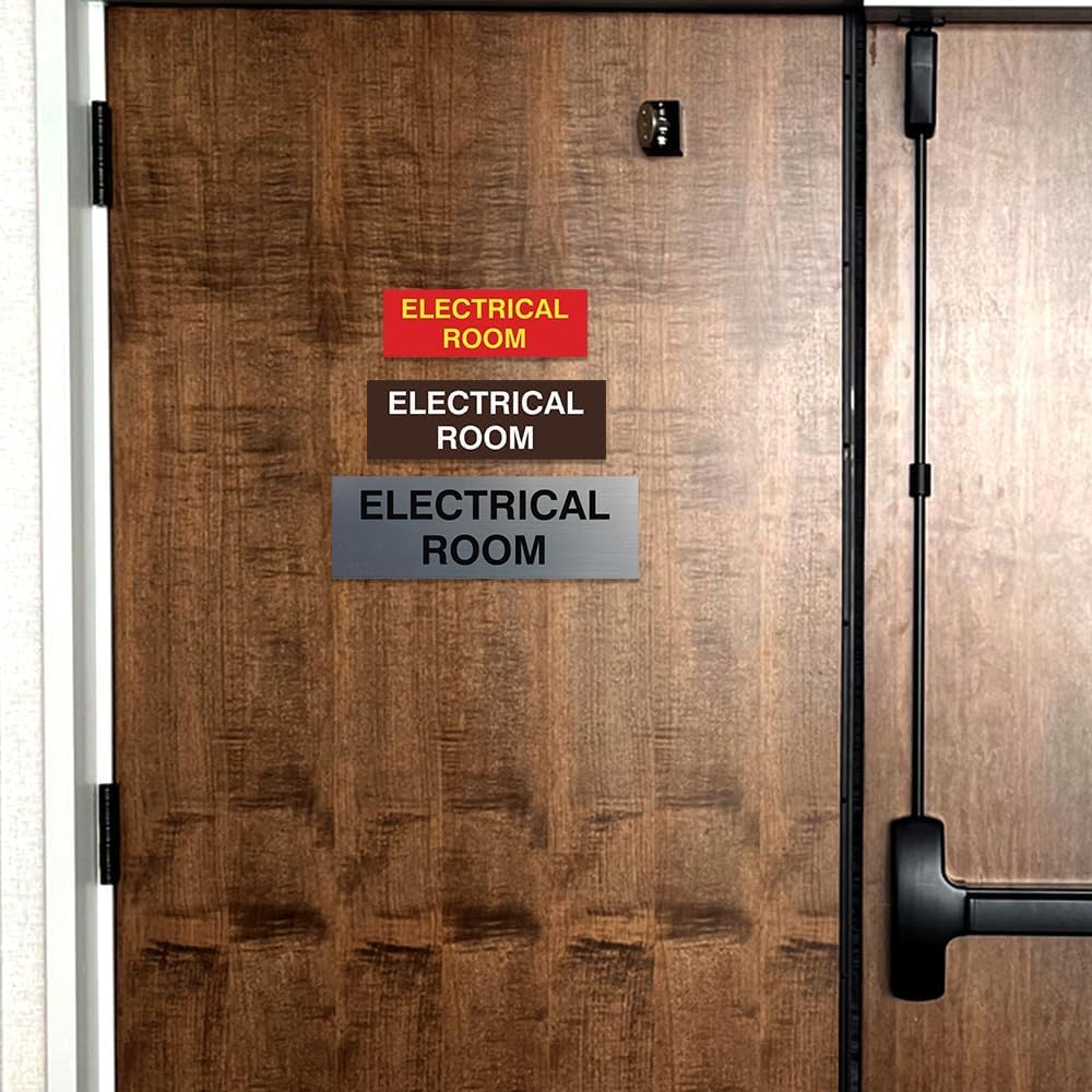 All Quality Basic Electrical Room Sign | Durable Construction | Building Safety -Red - Small (1 Pack)