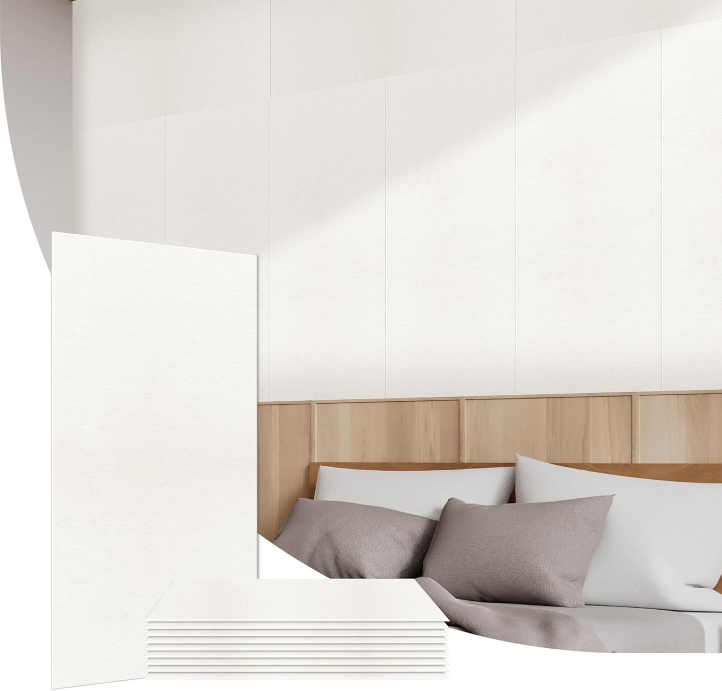 Olanglab Acoustic Wall Panels 10 Pack, 48 x 24 per Acoustic Panels Sound Absorbing, Sound Panels for Home Studio and Office, Plain White