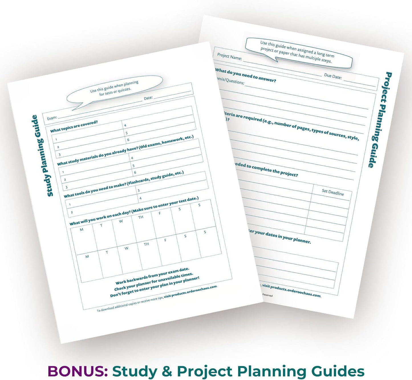 Order Out Of Chaos 2025-2026 Academic Planner, Daily, Weekly & Monthly Time Management School Agenda, Size 8.5x8.25 (Berry Blue)