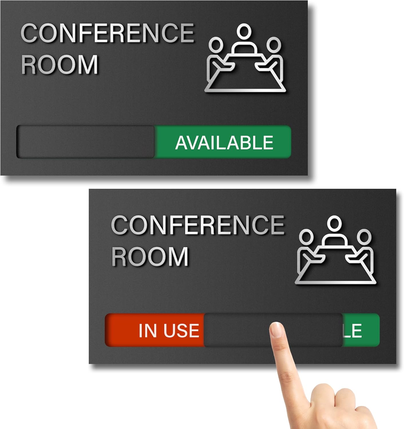 Conference Room Sign - In A Meeting Sign for Office Door, Do Not Disturb, In Use/Available Slider Indicator for Office Tell Whether Meeting Room is In Session