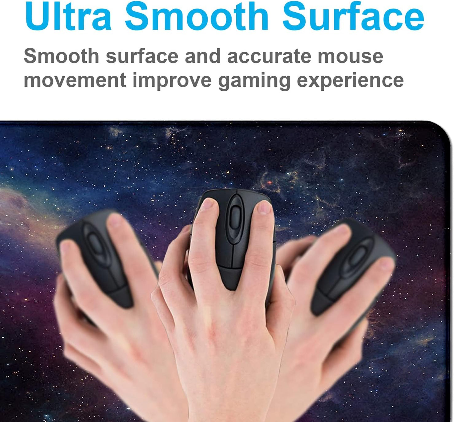 Large Extended Gaming Mouse Pad with Stitched Edges, Non-Slip Waterproof Rubber Base Mouse Pad for Office, Computer, Keyboard, Laptop and Home Desk Pad 35.4 x 15.7 x 0.12 Inch (Starry Sky)