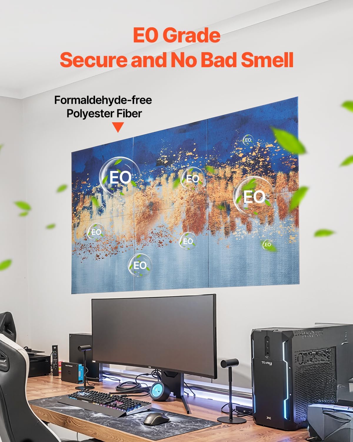 VEVOR 6 Pack Art Acoustic Panels, 70.87 x 47.24 x 0.4 inch Soundproof Wall Tiles, Self Adhesive Decorative Sound Dampening Absorbing Boards for Home, Office, Studio, Gaming Room,Theater, Pastel