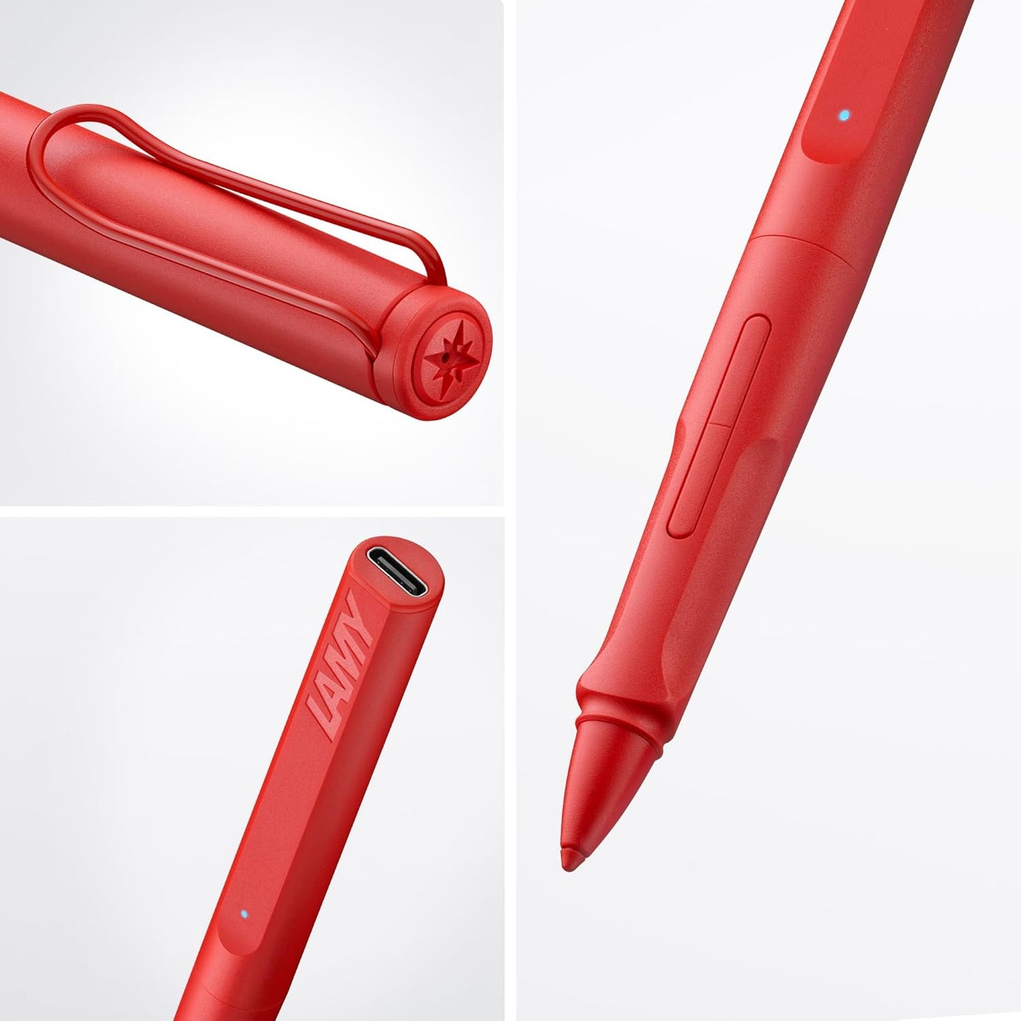 LAMY Safari Note+ red iPad Pen - Stylus Pen with Palm Rejection, tilt Sensitivity & Ergonomic Grip - Compatible with Various iPad Models & Generations - up to 10 Hours Battery Life
