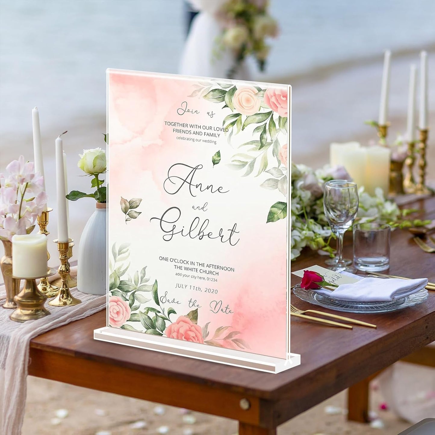 Acrylic Sign Holder 8.5 x 11, Double Sided Sign Holder Stand, Plastic 12 Pack Table Paper Stand, Vertical Menu Flyer Stand, T Shape Table Flyer Holder