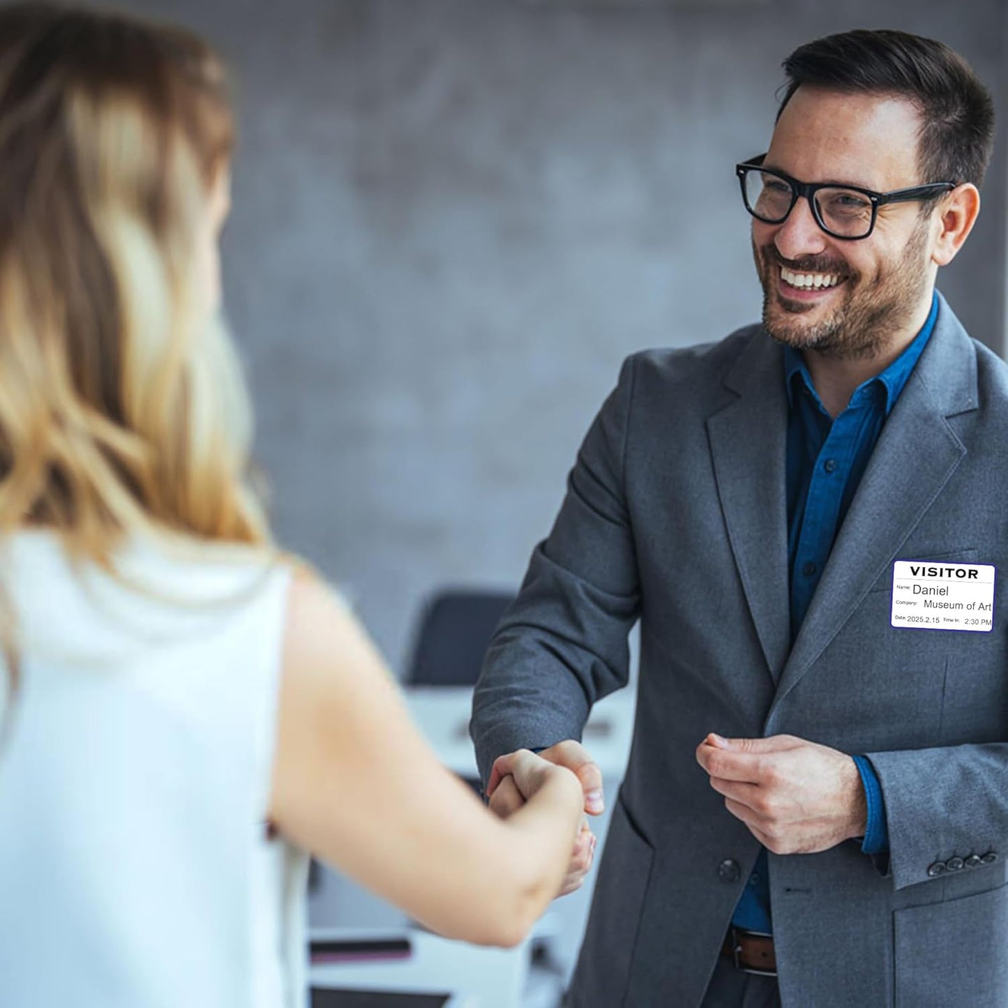 Visitor Pass Stickers – 300 Writable Name Tag Labels, 2 x 3 Inch, Self-Adhesive Identification Badges for Office, School, Events (300Pcs-White)