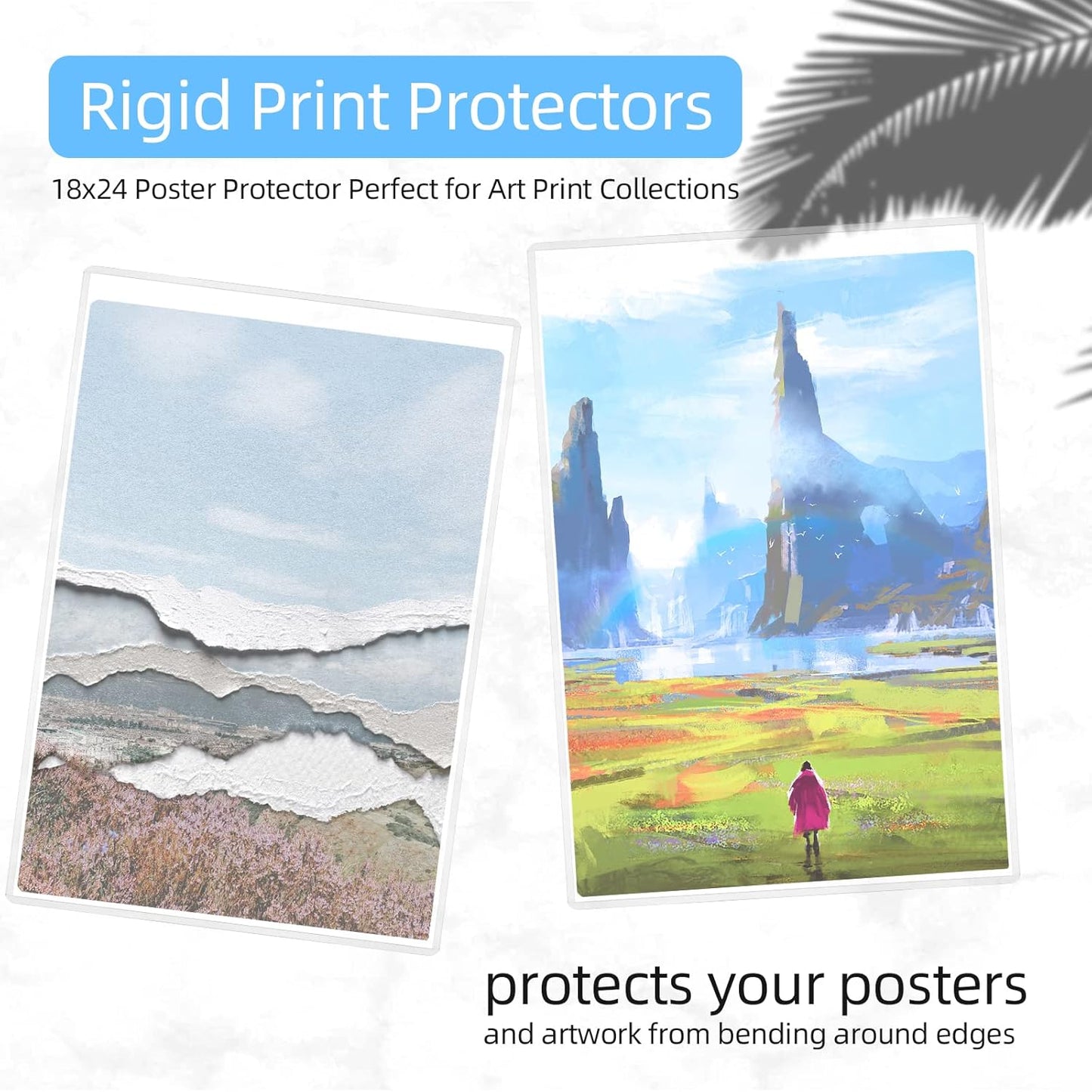 5 Pack 18x24 Poster Protector Clear Rigid Print Protectors Heavy Duty Top Loader Clear Paper Sleeves for Poster Art Prints Office Documents