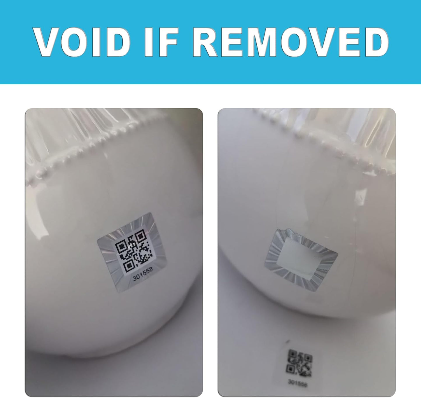 380pcs Hologram QR Code Labels, Tamper-evident Security Seal Sticker,Warranty Void Tamper Proof Labels with Unique Sequential Serial Numbering（1X1 inch)