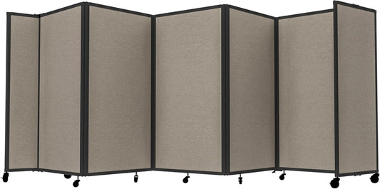 Versare Room Divider 360 Portable Wall Partition | Folding Panels | Large Freestanding Divider | Locking Wheels | Temporary Room Separator