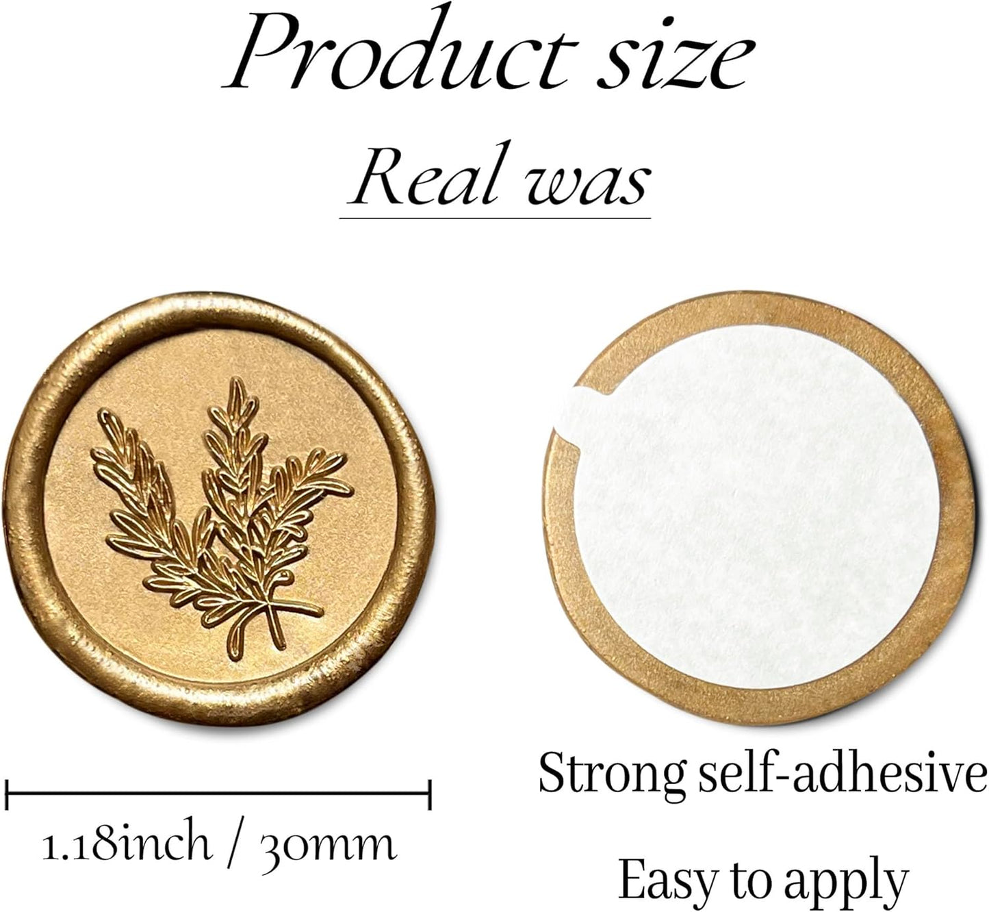 100Pcs Wax Seal Stickers Handmade Envelope Seals Self Adhesive Wax Stickers for Wedding Party Invitations, Envelope, Gift Wrap, Christmas(Rosemary Style, Bronze)