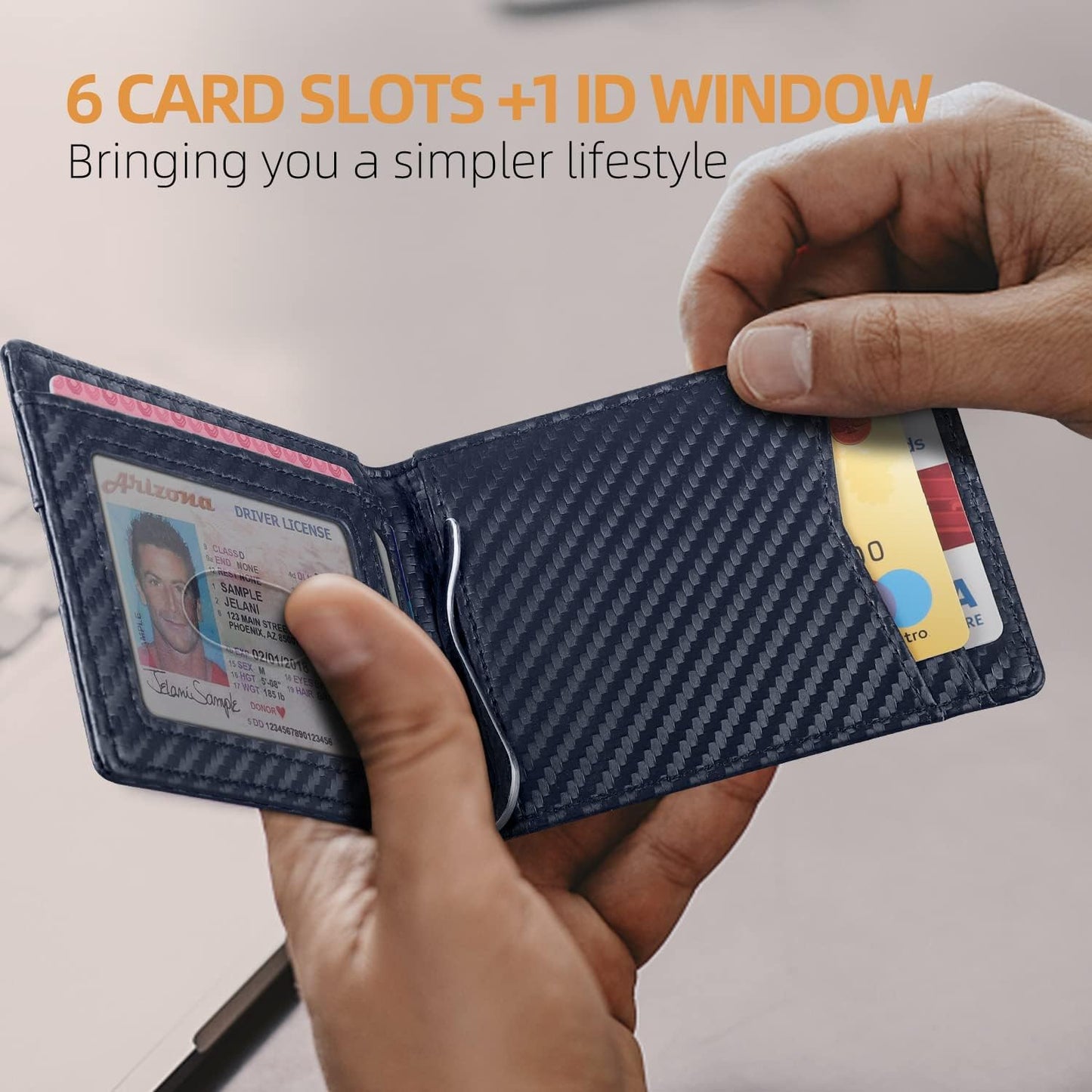 Slim Wallet for Men Genuine Leather RFID Blocking Bifold Minimalist Front Pocket Mens Wallet with Money Clip Thin Gift Box