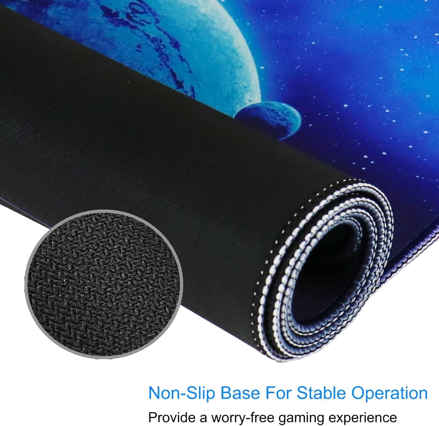 Naukay Gaming Mouse Pad, 31.5x15.7 inch Large Extended Computer Keyboard Mouse Mat, Water Resist Non-Slip Mousepad Rubber Base Long XXL Gaming Mousepad for Work, Office & Home, Space