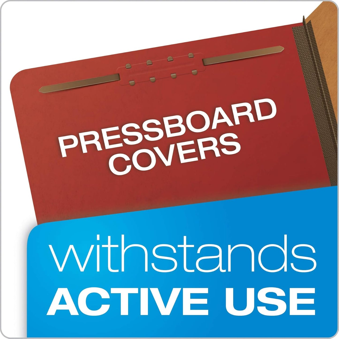 Pendaflex Recycled Classification File Folders, 2 Dividers, 2" Embedded Fasteners, 2/5 Tab Cut, Legal Size, Red, Box of 10 (29075R) | (Pack of 5)