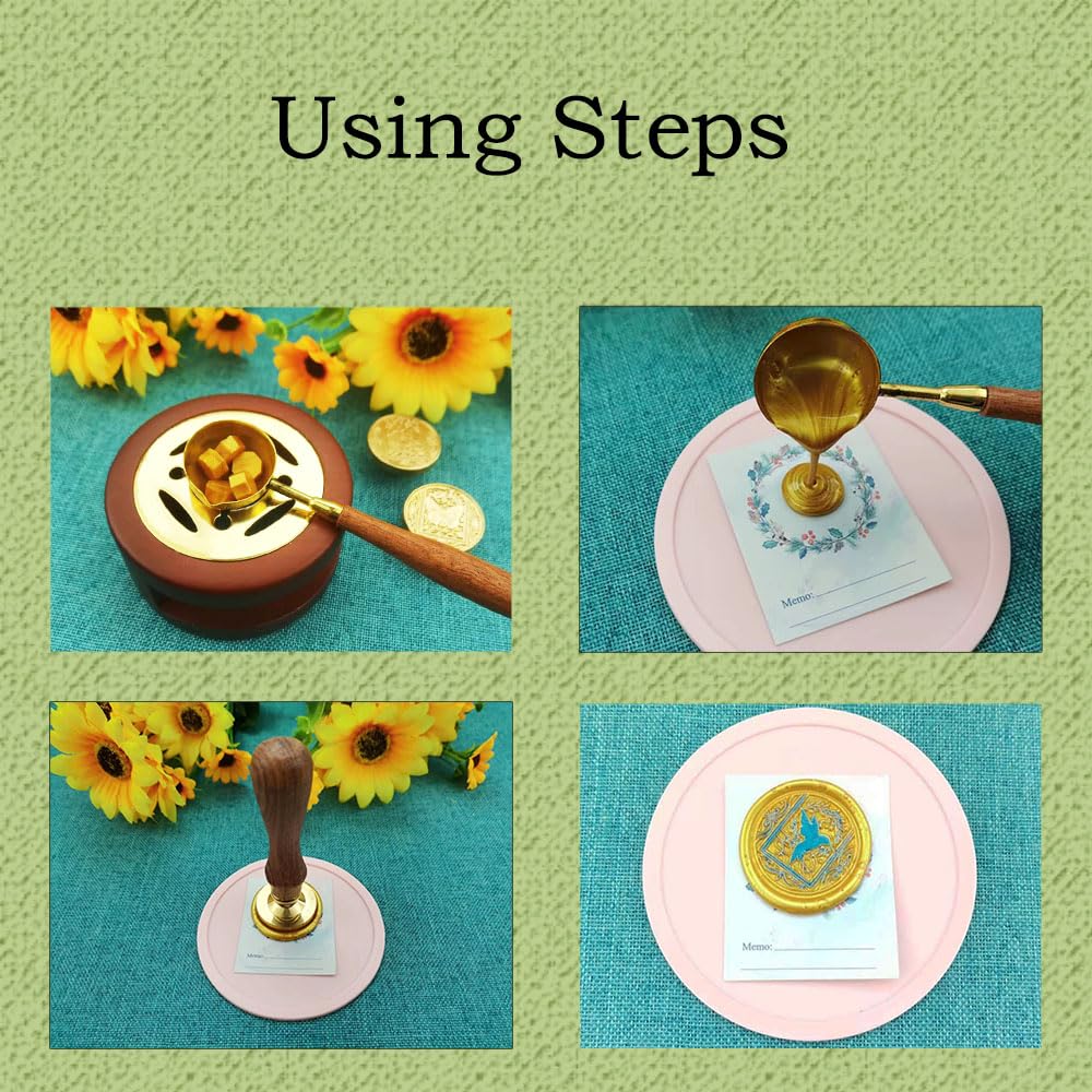 Brass Cat Wax Seal Stamp Kit, 1.2in Diameter, 3.54in Length, Suitable for Custom, Security, Banking, Insurance, Legal, Anti-Counterfeiting Packaging, High-End Arts, Crafts