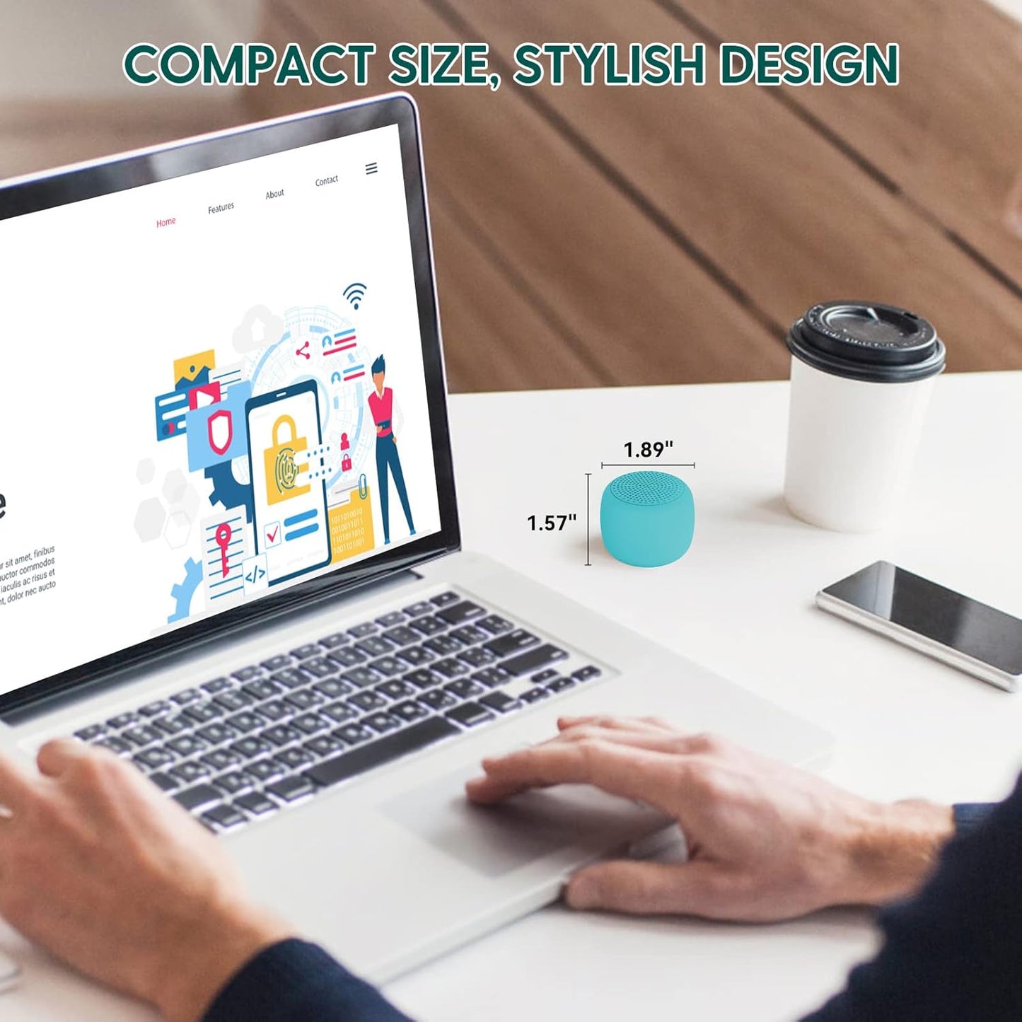 Babelio White Noise Sound Machine for Adults Kids Baby, Mini, 15 Non-looping Sounds, Timer, Memory Function, Easy to Pocket and Travel Cyan