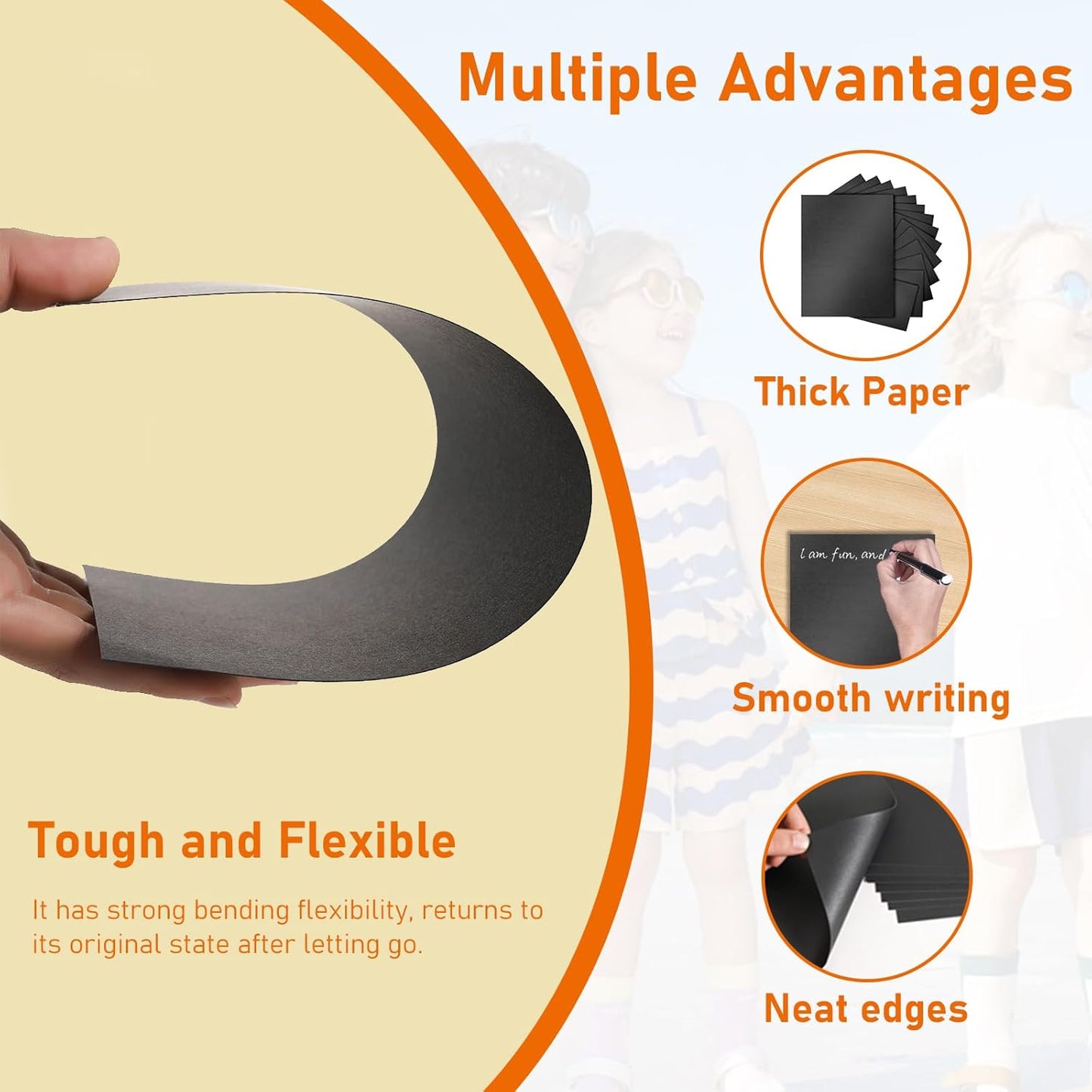 100 Sheets Black Shimmer Cardstock 8.5 x 11 Printer Paper, 92lb Heavyweight Construction Paper Card Stock for Wedding invitations, School Crafting, Thank You Cards, Making Card