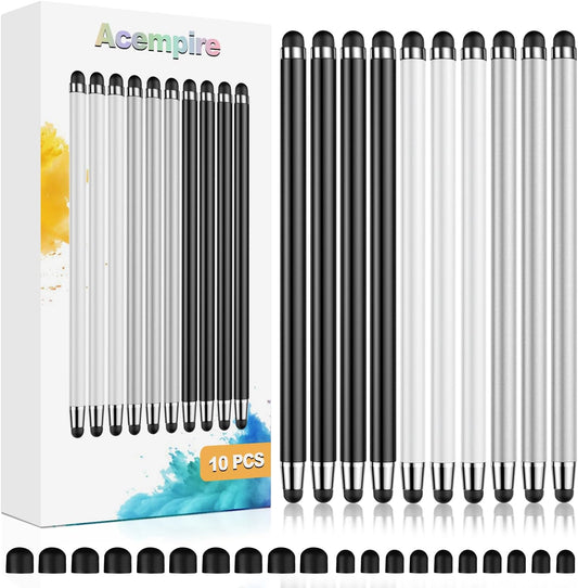 Stylus (10 Pcs), 2-in-1 Stylus Pen for Touchscreen, High Precision and Sensitivity, Suitable for iPad/iPhone/Samsung/Android Smartphone and Tablets, Compatible with All Touchscreen