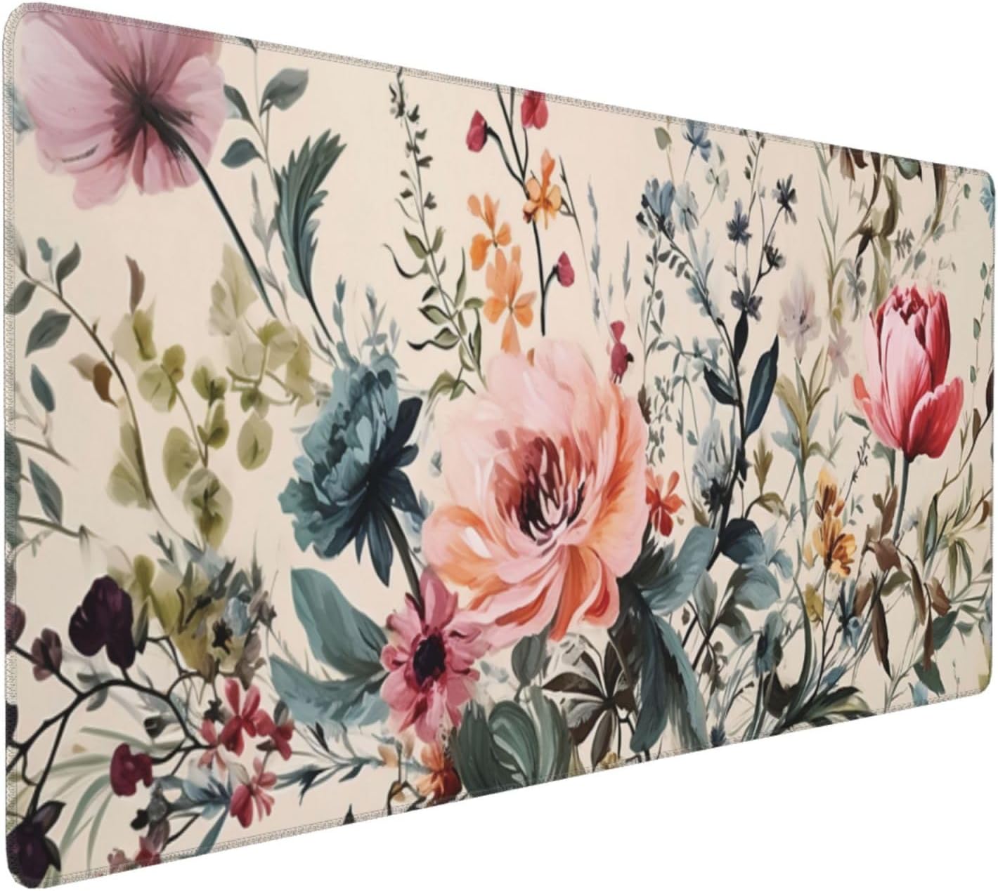 35.4 x 15.7 in, Waterproof XXL Large Mouse Pad for Desk, Extended Keyboard Mouse Mat for Computer Office, Big Laptop Mouse pad, Gaming Pc-Weeds and Flowers