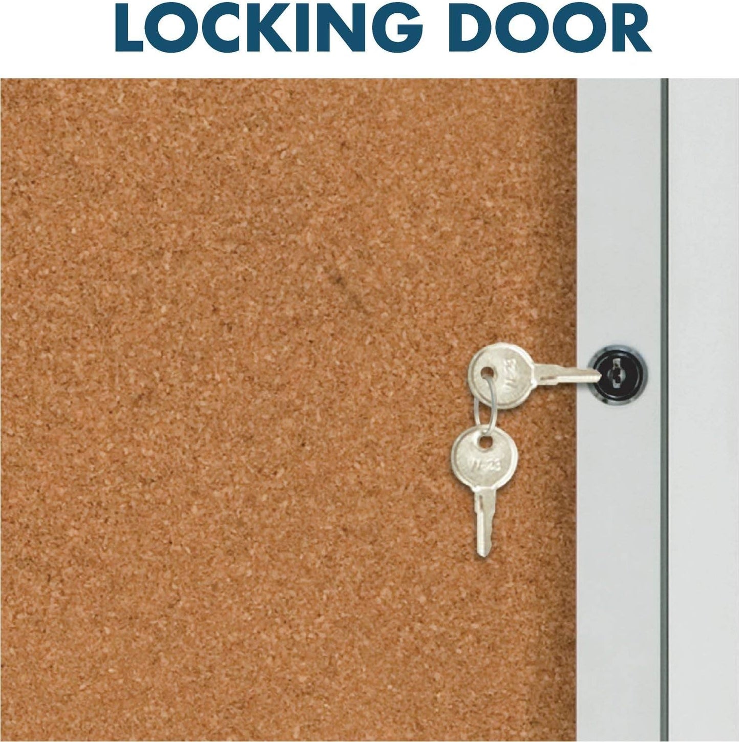 Quartet Cork Board, 1 Door, Bulletin Board, Enclosed, 2' x 3', Outdoor, Corkboard, Aluminum Frame (2121)