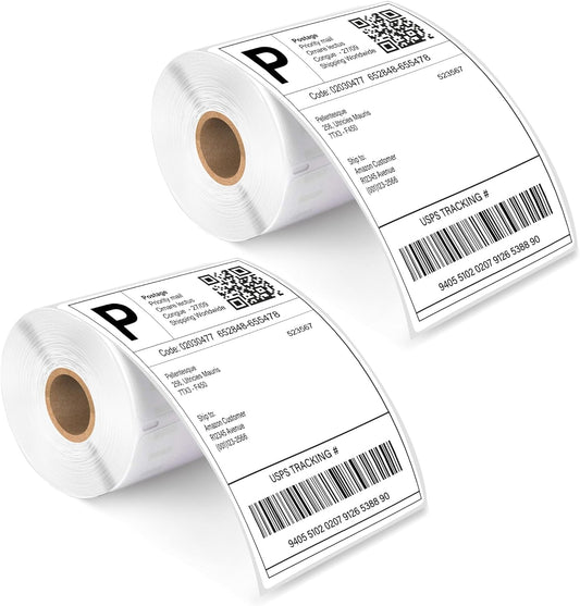 LotFancy 4x6 Thermal Labels, 440 Shipping Labels (2 Rolls) Compatible with DYMO LabelWriter 4XL 1744907, Perforated Postage Label for Rollo, Zebra Desktop Printers, Commercial Grade