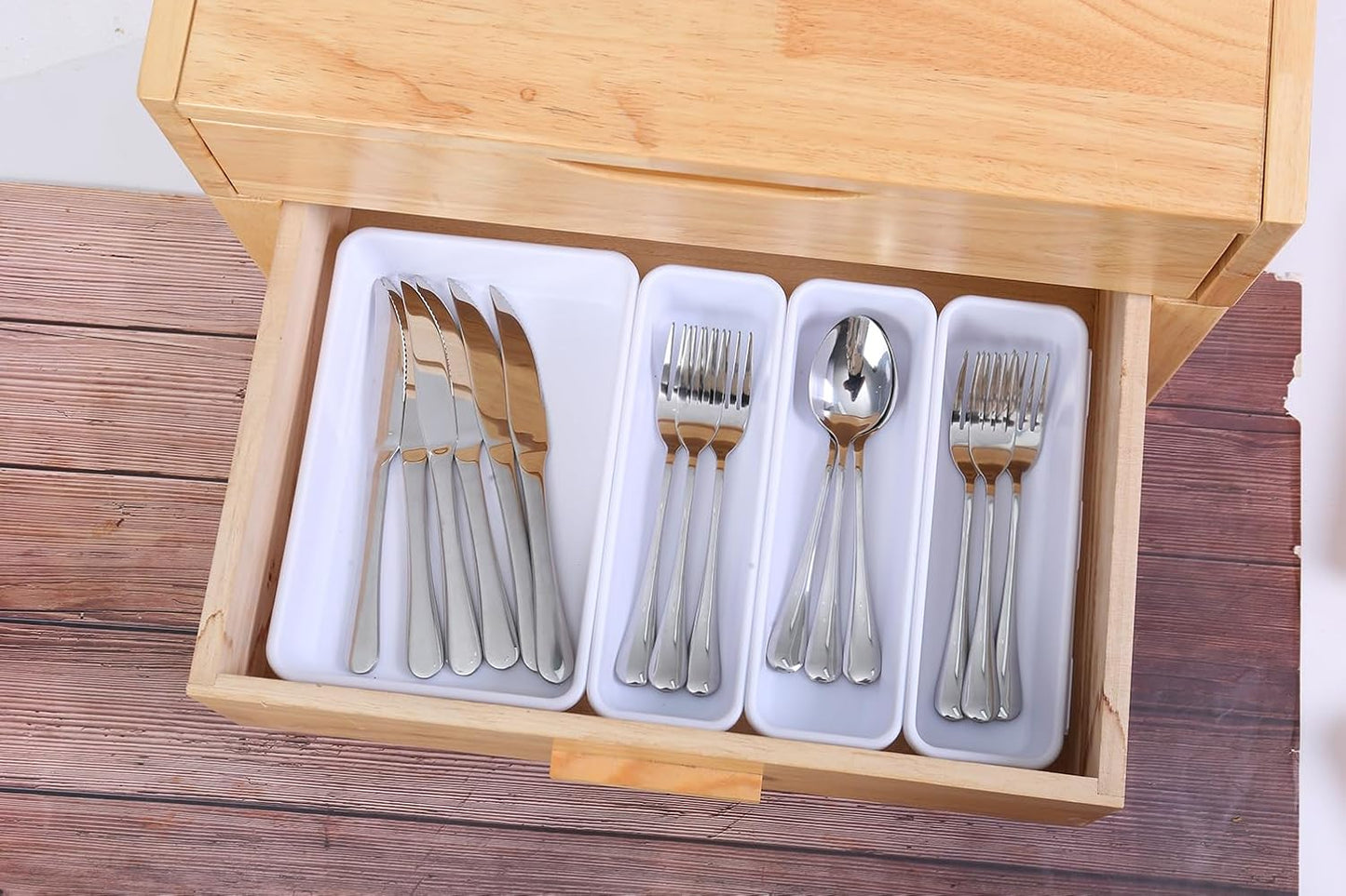 15 PCS Interlocking Desk Drawer Organizer Separator for Office,Bathroom,Kitchen,Makeup（White）