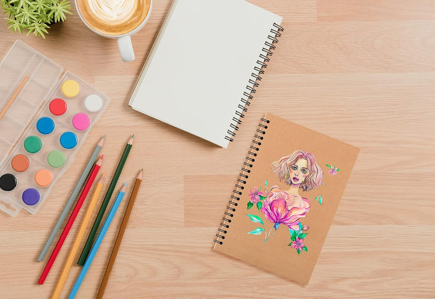 24 Pack A5 Spiral Notebooks Journal with Kraft Cover, 5x8 Inches, Ruled Lined Paper, for Work, Sketches, Study, Notes Taking, Gifts, Brown (24 PCS(Lined))