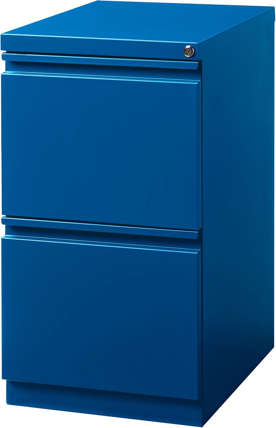 20 Inch Deep Metal 2 Drawer File with Full Pull, for Home and Office, Holds Letter Width Hanging Folders Mobile Pedestal, Classic Blue