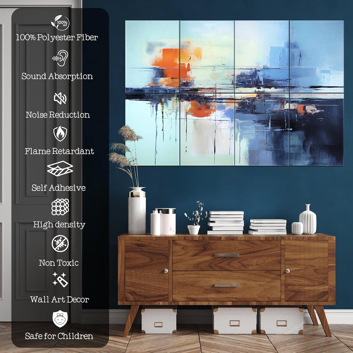 8 Pack Acoustic Panels, Soundproof Wall Panels, 48X32in Sound Proof Panels for Walls, Sound Absorbing Wall Art Decorative, Sound Dampening Panels for Recording, Home Studio(Bustling City)