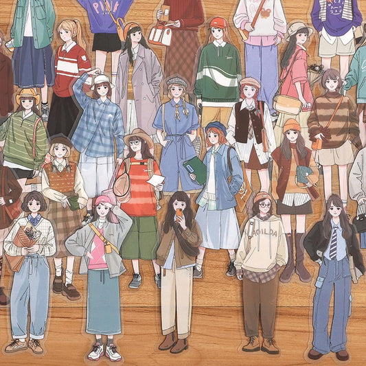 Alideco 120pcs Scrapbook Stickers Kawaii Fashion Girls People Journaling Scrapbooking Junk Journal Crafts Embelishment Decoration Diary Stickers (sijiyouni)