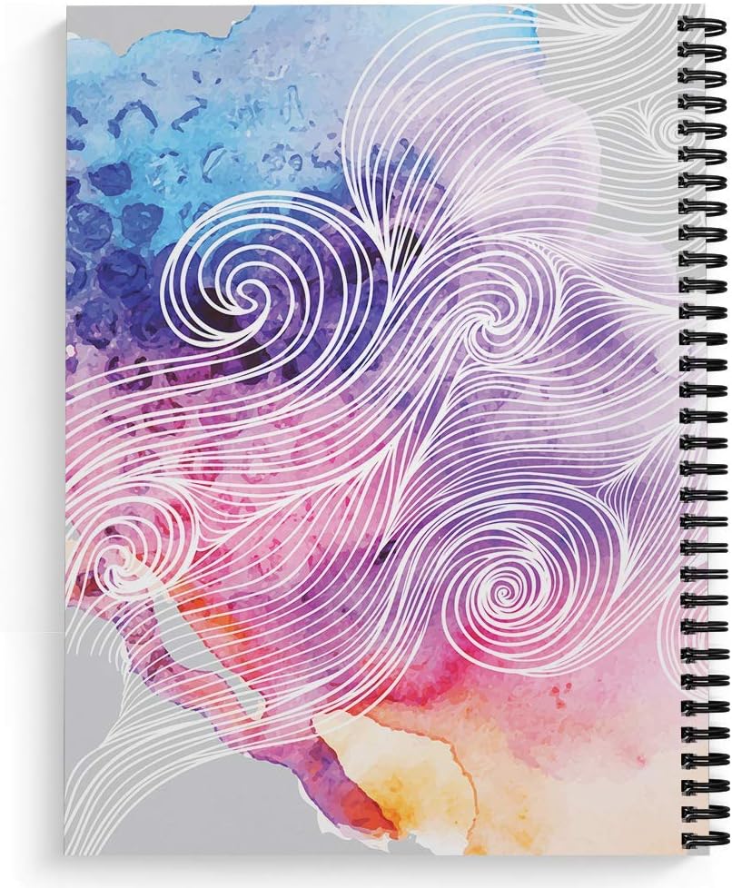 Softcover Think Positive 8.5" x 11" Motivational Spiral Notebook/Journal, 120 College Ruled Pages, Durable Gloss Laminated Cover, Black Wire-o Spiral. Made in the USA