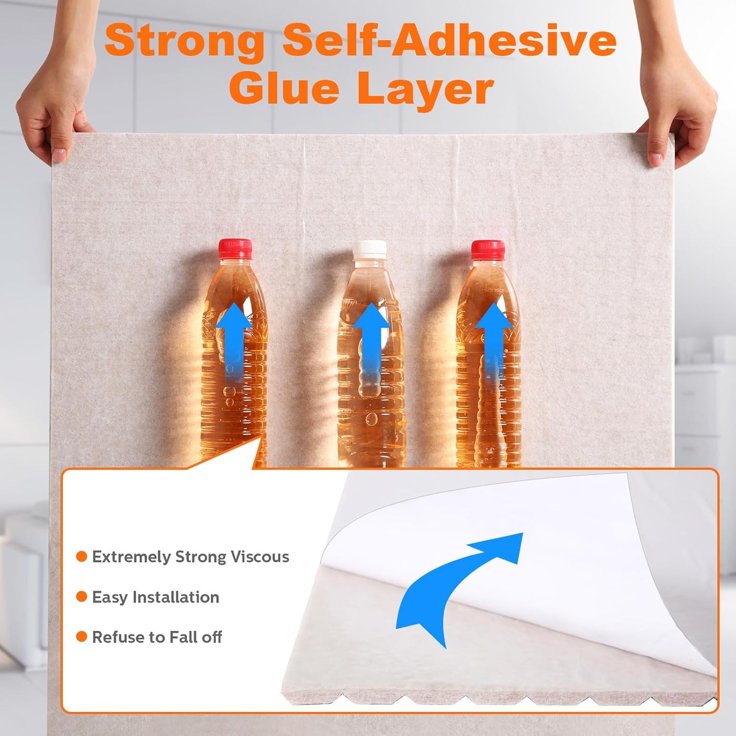 Woanger 5 Pack Large Acoustic Panels 47x24x0.4 Inch Sound Dampening Panels Self-Adhesive Noise Absorbing Sound Proof Wall for Echo Absorption for Home Studio Office Game Room(Camel Color)