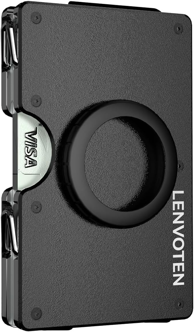 Minimalist Wallet for Men, Metal Wallet with Money Clip, Slim Compact Wallet, RFID Blocking Card Holder, Metal Aluminum Credit Card Holder, Holds up to 20 Cards