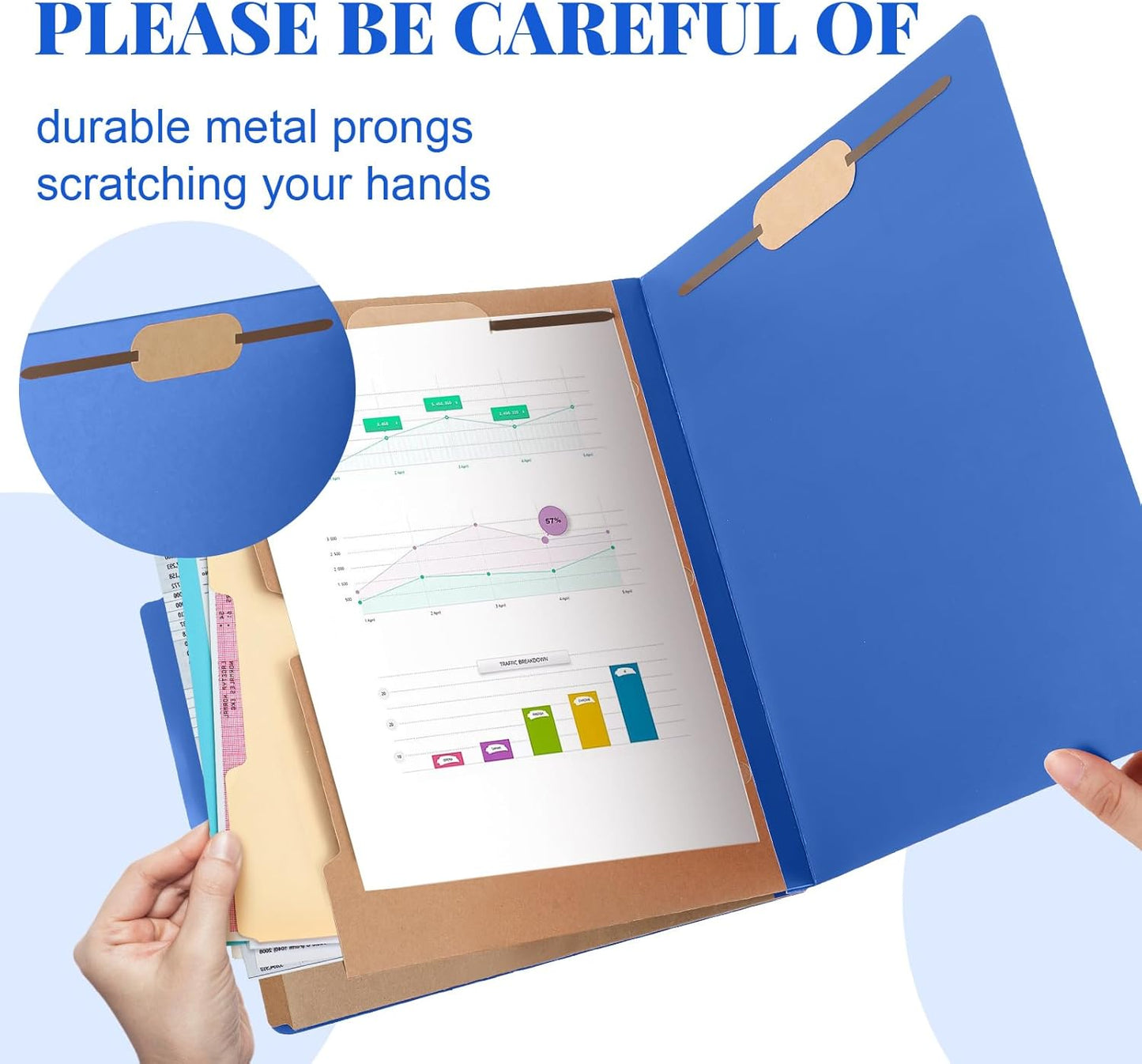 36 Pcs Classification Folders Letter Size, 2 Pocket Dividers Pressboard File Folder with Fasteners, Expanding File Organizer Bulk for Teachers, Clergy, Office, Church, Christmas (Dark Blue)