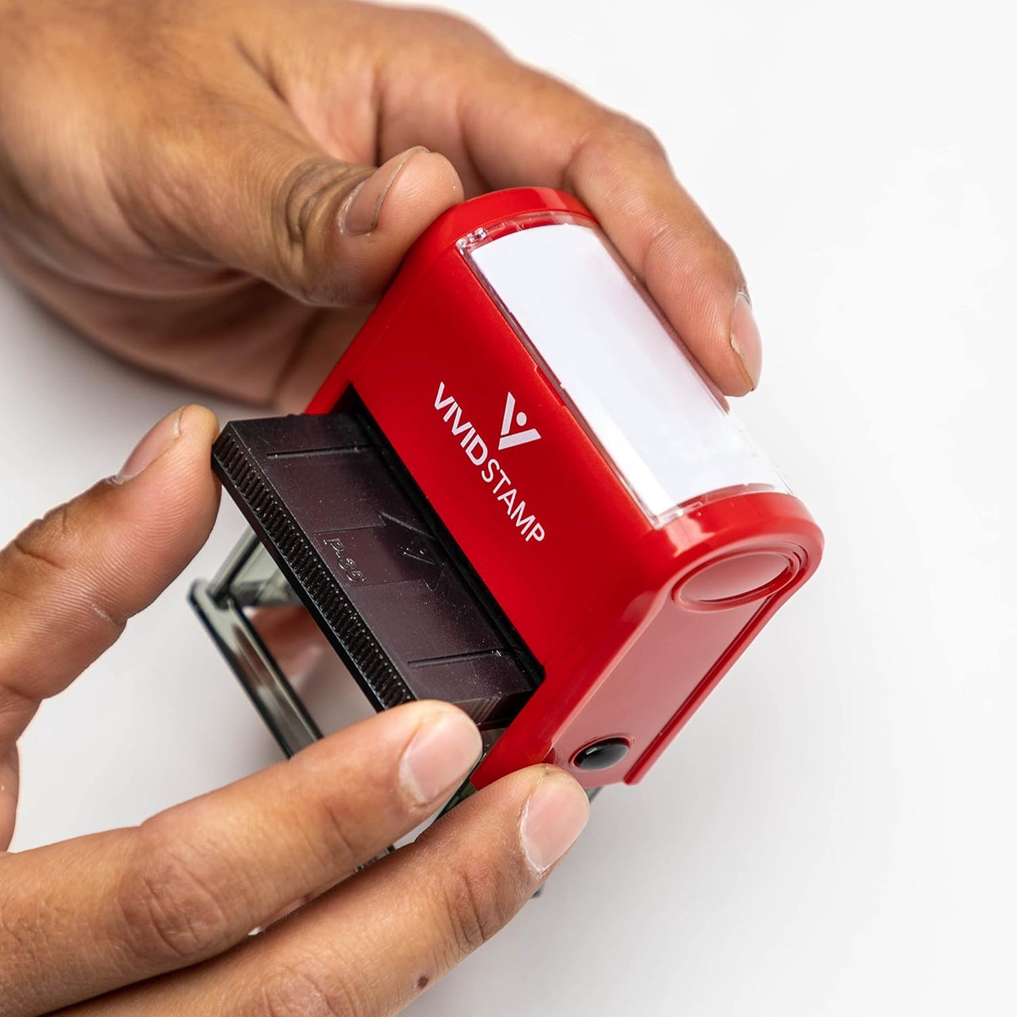 Approved w/by Date Line Self-Inking Office Rubber Stamp (Red) - Medium