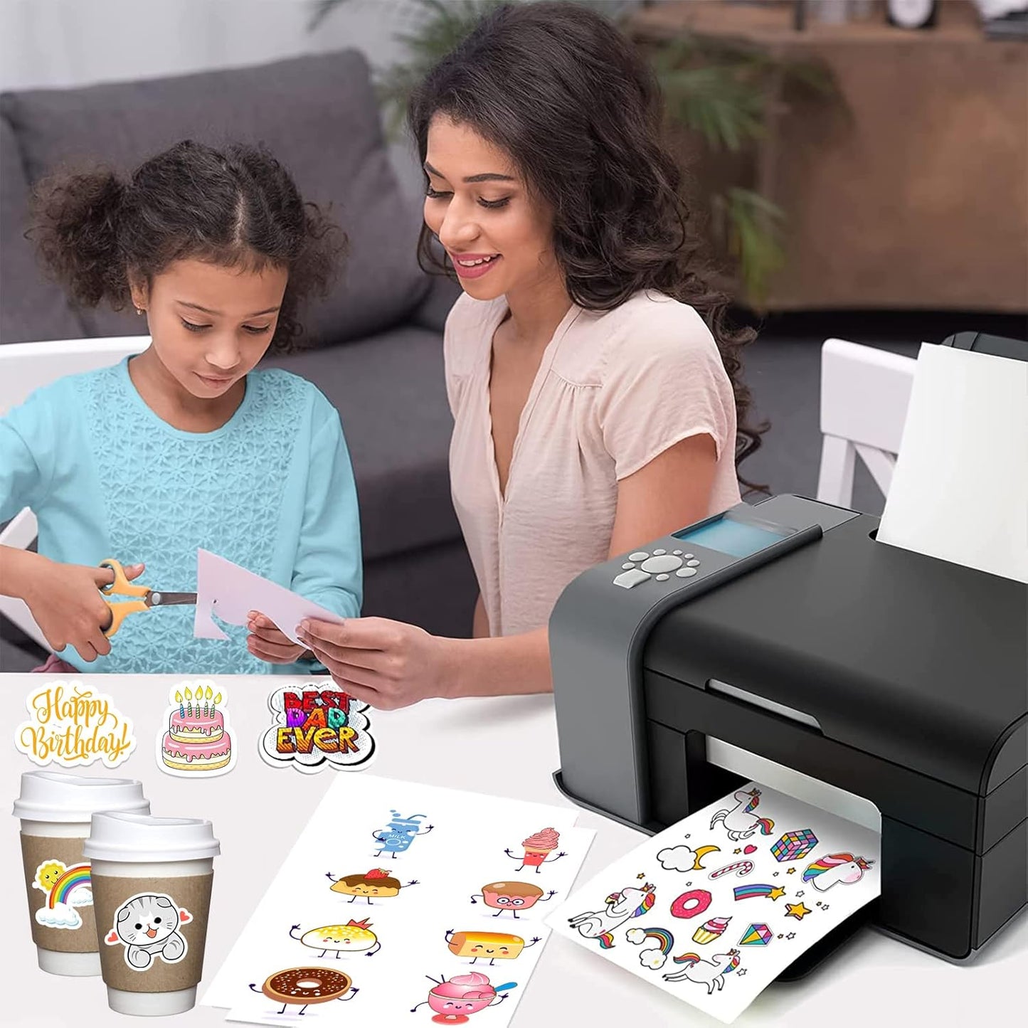 1000 Rounded Corner Half Sheet Labels, Self Adhesive Shipping Label for Laser and Ink Jet Printers, White Blank, 2 Labels Per Sheet (500 Sheet)