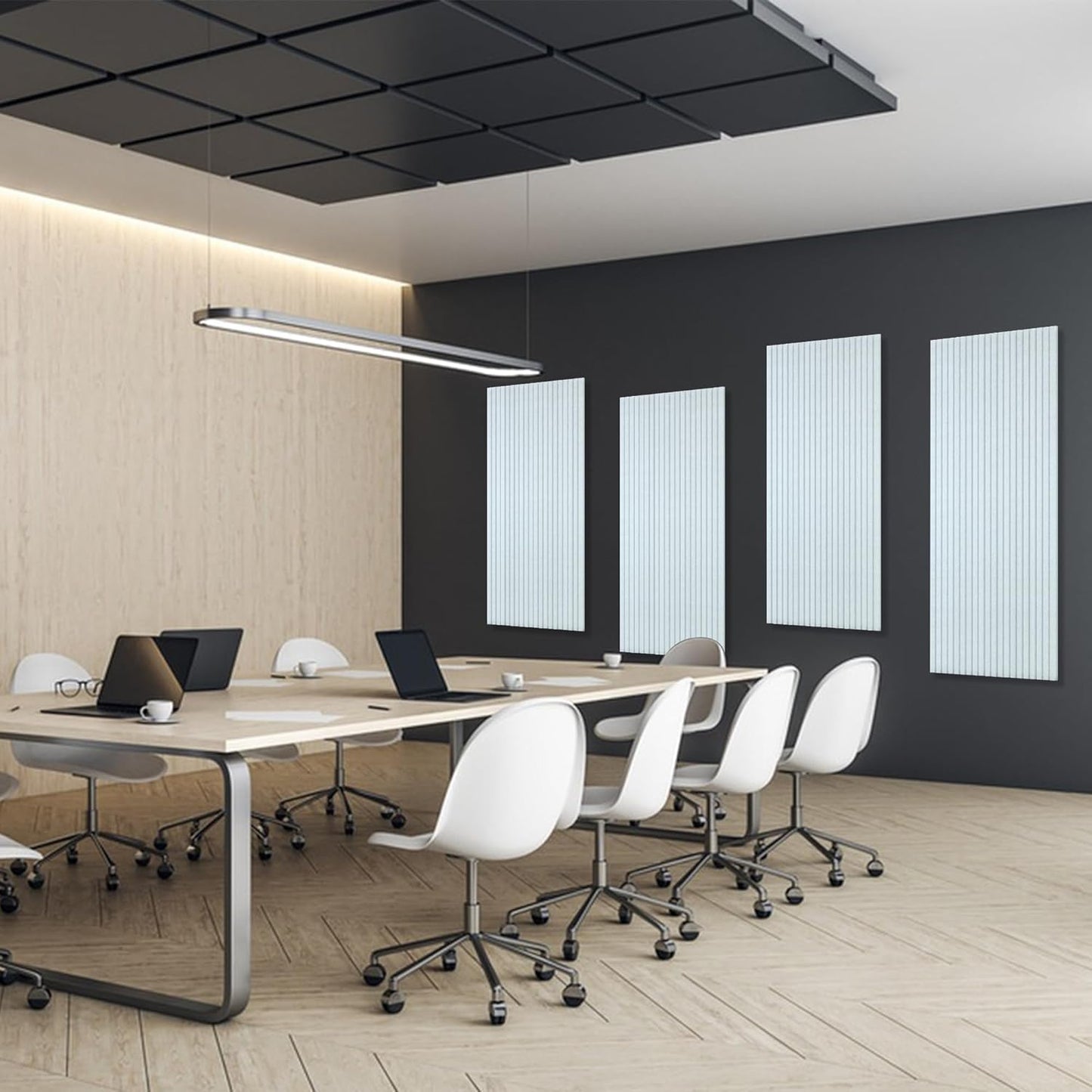 Acoustic Panels,5 Pack Sound Panels Noise Reducing for Walls,48"x24"x0.4" Soundproof Wall Panels,High-Density Acoustic Wall Panels,Decorative Wall Sound Absorbing Panel,White