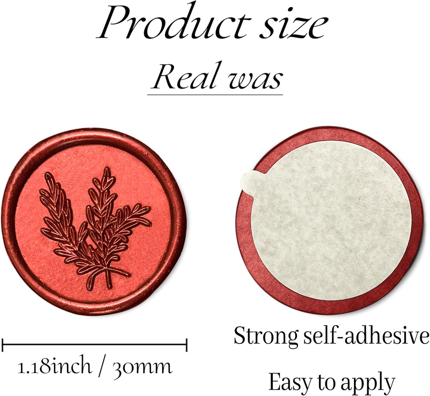 100Pcs Wax Seal Stickers Handmade Envelope Seals Self Adhesive Wax Stickers for Wedding Party Invitations, Envelope, Gift Wrap, Christmas(Rosemary Style, Red)