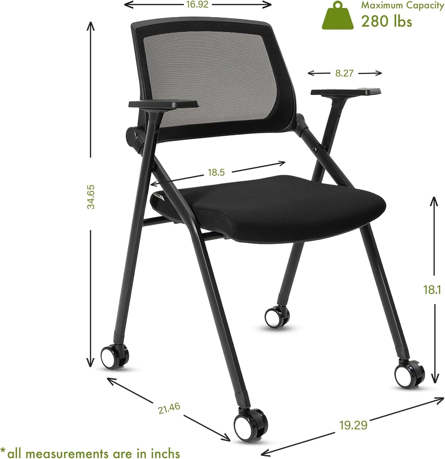 40 Pack Folding Chair Portable Nesting Commercial Seat for Events Office School Party Kitchen Dining Conference Waiting Training Room