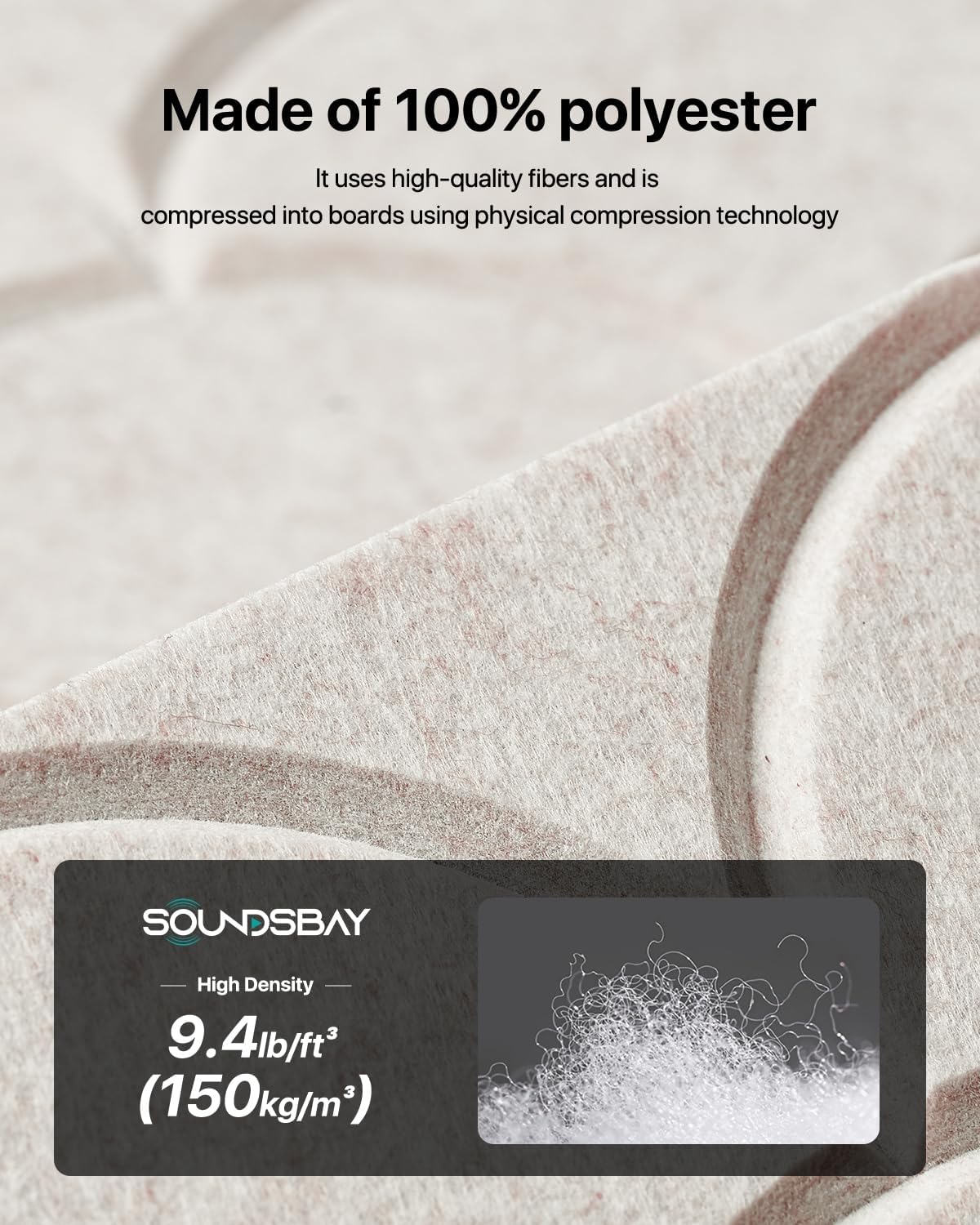 12-Pack Shell Acoustic Wall Panels Self-Adhesive, 10.6lb/ft³ High Density Sound Proof Foam Panels for Walls, 12" X 12" Soundproof Wall Panels for Door, Ceiling, Home Office, Beige