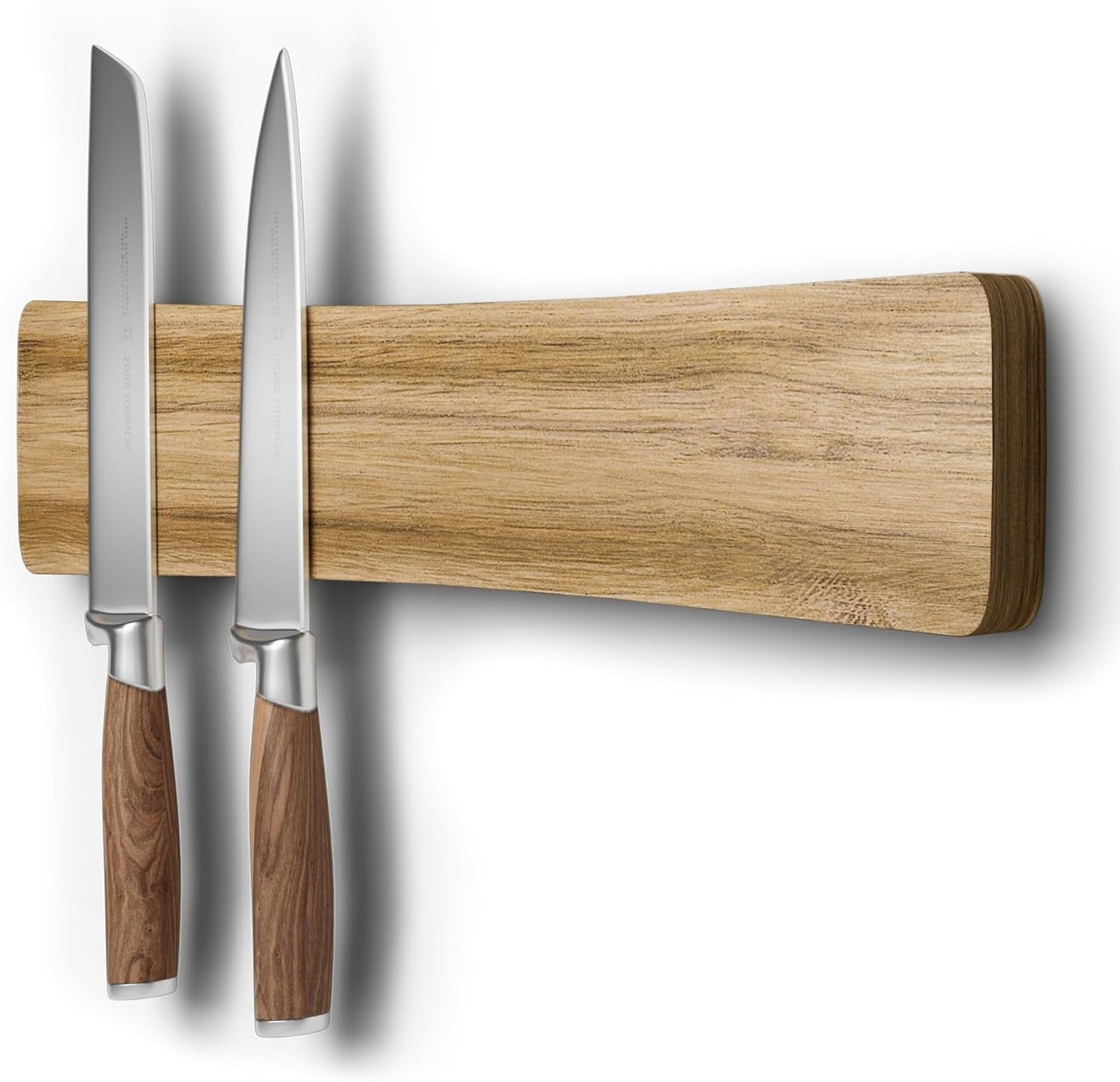 Magnetic Knife Holder for Wall, 10" Acacia Wood Knife Magnetic Strip No Drill Knife Magnet Storage Bar Magnetic Tool Key Holder Strip for Wall Use as Knife Rack for Kitchen Utensil Organizer Natural