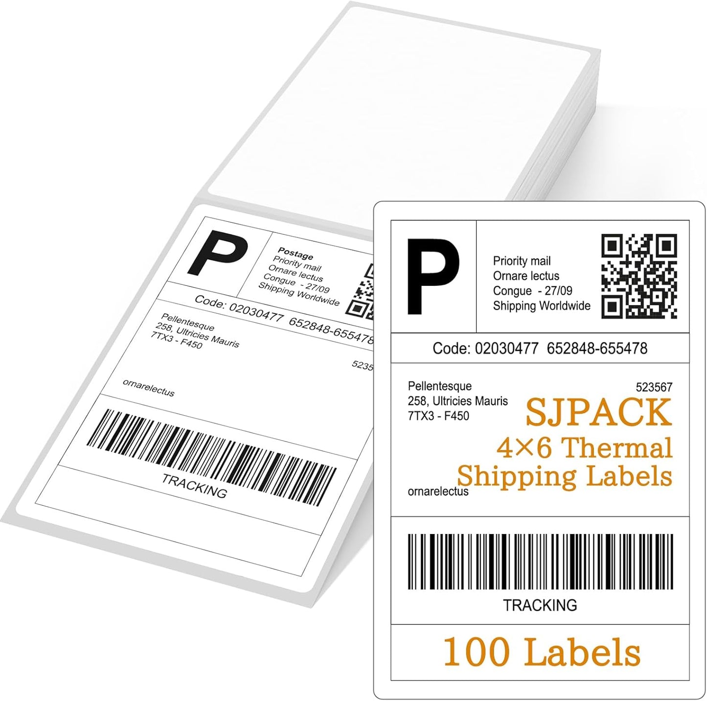 4 x 6 Fanfold Thermal Shipping Labels, 100 Laels Thermal Shipping Labels for FedEx Shipping Label, Compatible with JADENS,iDPRT, Munbyn Printers.