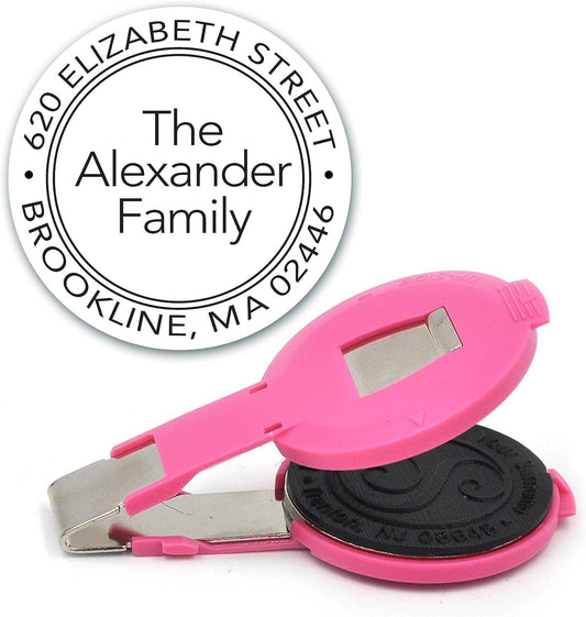 Custom Monogram Address Embosser - Personalized Round Seal - Insert Only - Style EM029