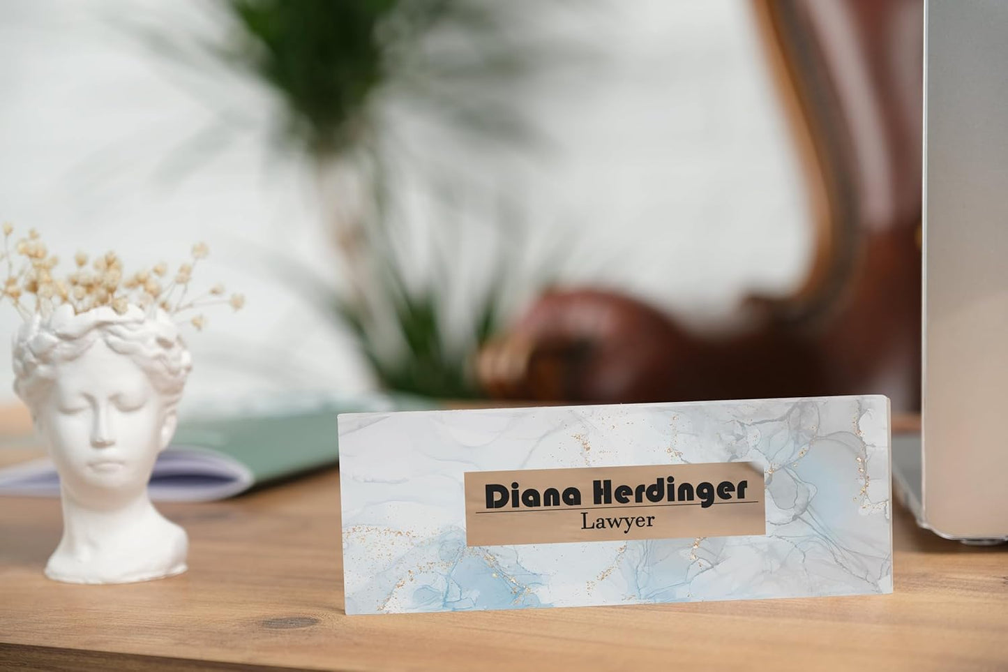 Personalized Desk Nameplate, Custom Acrylic Office Sign for Him Boss, Professional Name Plate for Coworkers, Unique Custom Gift Idea for Office, New Job Gift, CoWorker Gift, Phd Gift (Modern Design)