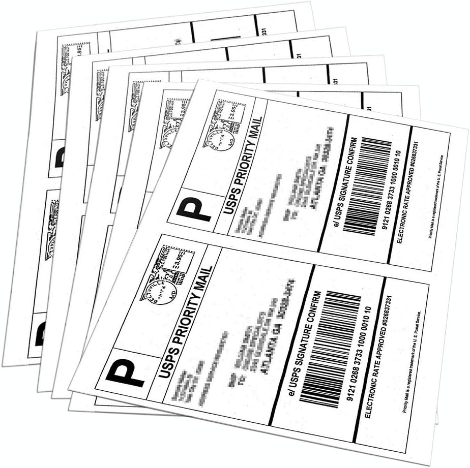 9527 Product Half Sheet Self Adhesive Shipping Labels for Laser & Inkjet Printers White Blank,2 Labels per Sheet (1000 Labels)