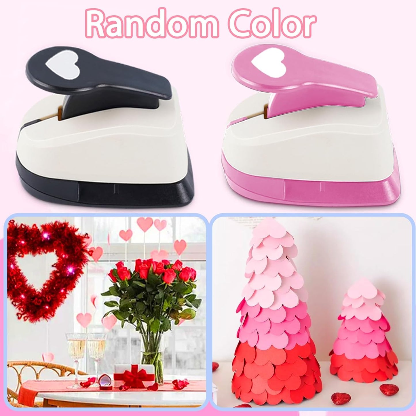Heart Hole Punch, Paper Punches, HeartPunches for Paper Crafts, Heart Puncher, Hole PuncherHeart, Shaped Hole Punch, 1 inchHeart Paper Punch, 5/8 inch HeartHolePuncher, 3/8 inch Hole Punches Set