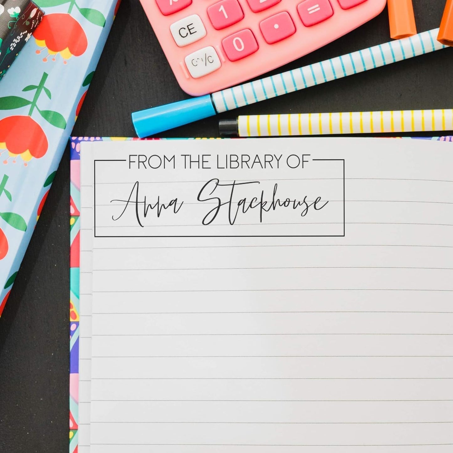 Custom Self-Inking Stamp | 49 Designs | Fun Phrases | Grading Made Easy | Classroom, Library Book Stamps (from The Library of Fancy, Xtra Large)