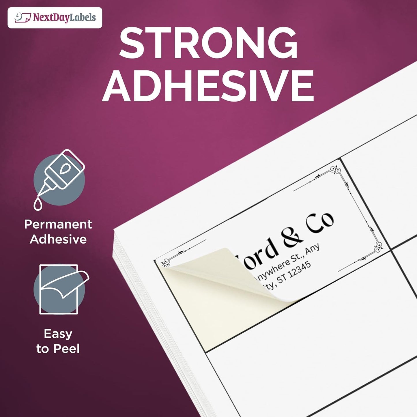 NextDayLabels – 2" x 1" Rectangular Sticker Labels for Printer - White Laser/Inkjet Printer Labels Return Address Labels Shipping Label Stickers (25 Sheets, 40 Per Sheet, 1000 Labels)