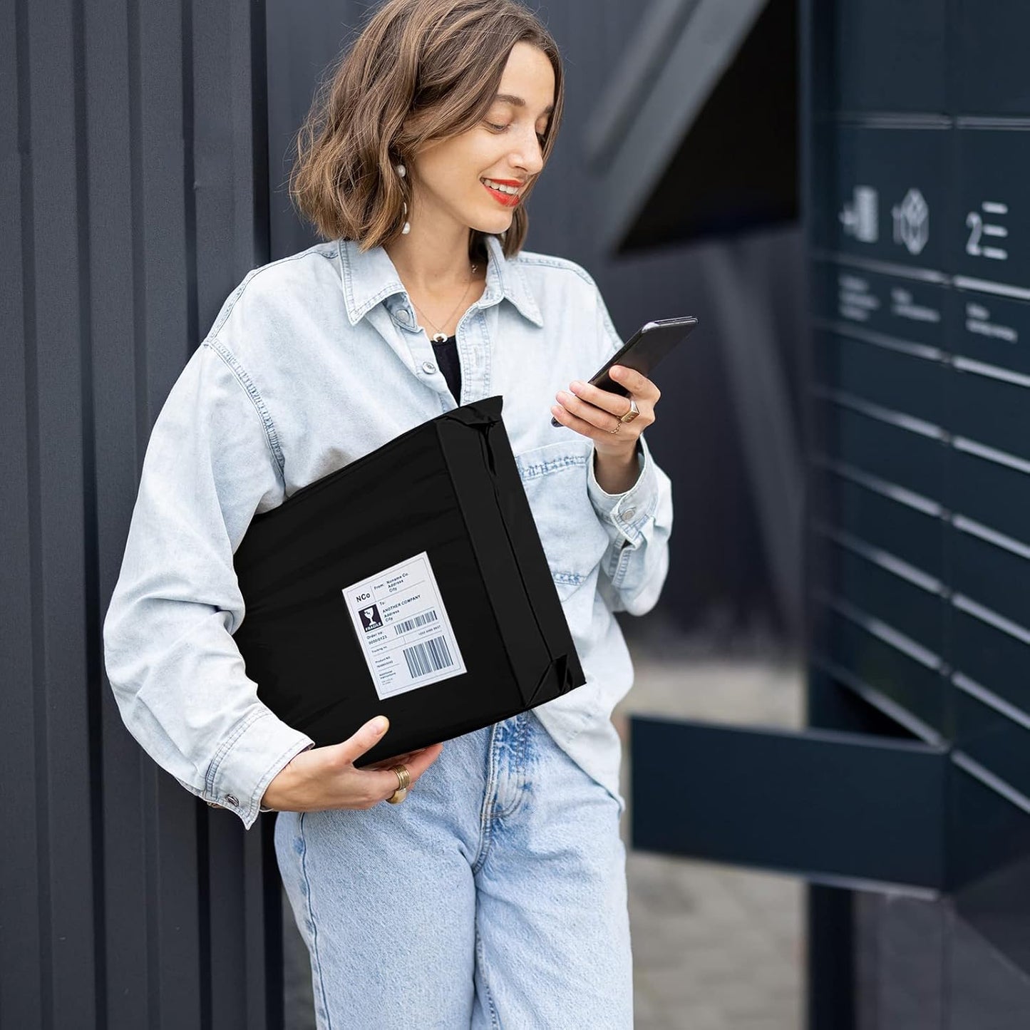 Metronic Poly Mailers 12X15.5 200 Pack, Strong Adhesive Shipping Bags for Clothing, Waterproof and Tear-Proof Shipping Envelopes, Mailers Poly Bags Packaging Bags for Business in Black