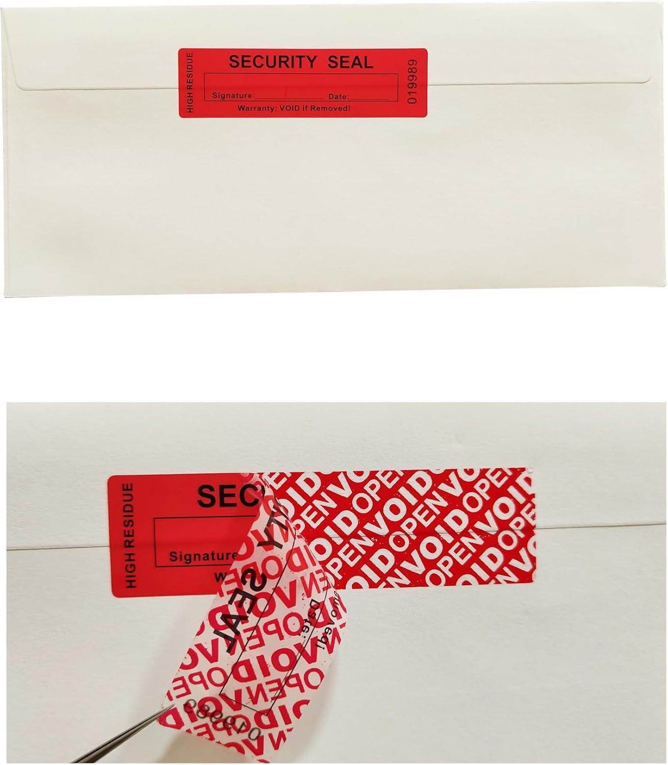 20000pcs Customizable High Residue Total Transfer Tamper Evident Tamper Proof Stickers Labels Seals (Customizable Size Color Design)